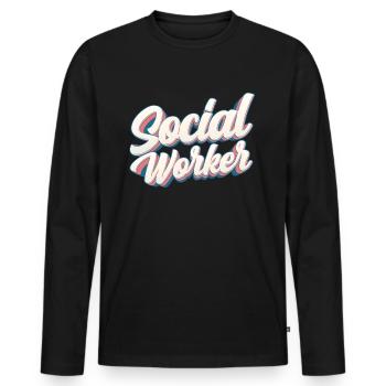 Travailleur social Travailleur social Profession de travailleur social - T-shirt manches longues Premium bio Homme - noir - Devant - Nico (187cm)