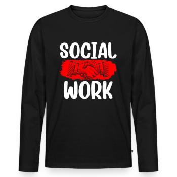 Travail social Travail social Profession de travailleur social - T-shirt manches longues Premium bio Homme - noir - Devant - Nico (187cm)