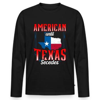 Amerikaner Bis Zur Abspaltung Von Texas Texaner - Männer Premium Bio Langarmshirt - Schwarz - Vorne - Nico (187cm)