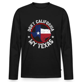 California Texas Dictons fiers Texans Texans - T-shirt manches longues Premium bio Homme - noir - Devant - Nico (187cm)