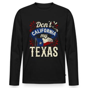 Californie Texas Texan Pride Dictons texans - T-shirt manches longues Premium bio Homme - noir - Devant - Nico (187cm)