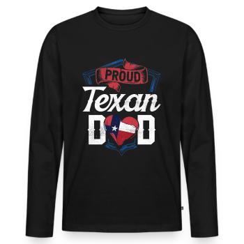 Fier père texan Texan Pride Texas - T-shirt manches longues Premium bio Homme - noir - Devant - Nico (187cm)
