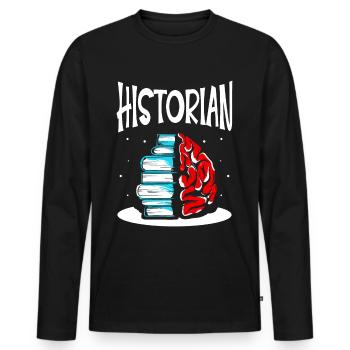 Historian History Teacher History History - Men's Premium Organic Long Sleeve Shirt - black - Front - Nico (187cm)