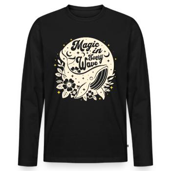 Celestial Whale Nature Ocean Whale - Men's Premium Organic Long Sleeve Shirt - black - Front - Nico (187cm)