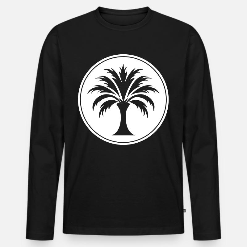 Palme Symbol - Männer Premium Bio Langarmshirt - Schwarz