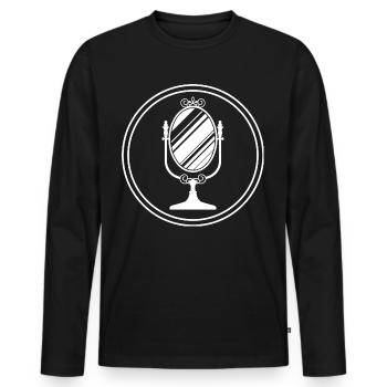 Silhouette d’icône de miroir - T-shirt manches longues Premium bio Homme - noir - Devant - Nico (187cm)