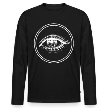 Cils symbole d’œil - T-shirt manches longues Premium bio Homme - noir - Devant - Nico (187cm)