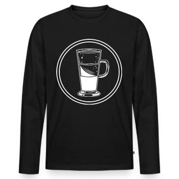 Kaffee Icon - Männer Premium Bio Langarmshirt - Schwarz - Vorne - Nico (187cm)