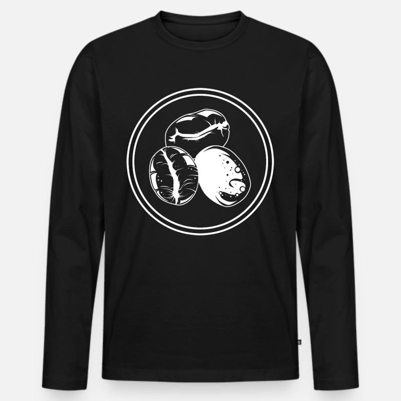 Kaffeebohne Symbol Kaffee - Männer Premium Bio Langarmshirt - Schwarz