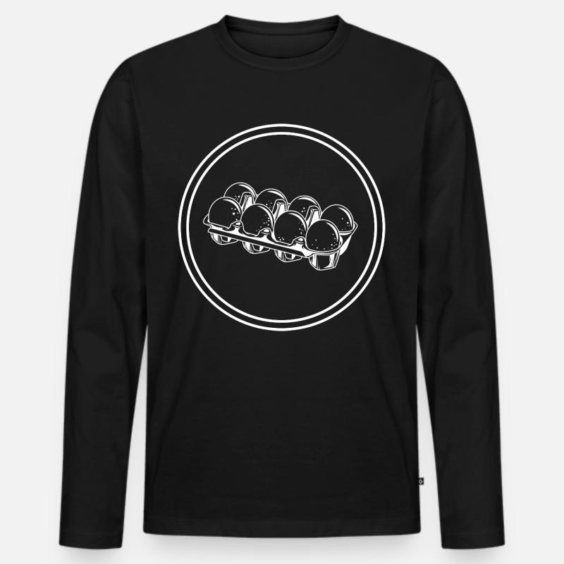 Eier symbol - Männer Premium Bio Langarmshirt - Schwarz