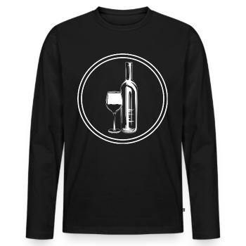 Wein Icon - Männer Premium Bio Langarmshirt - Schwarz - Vorne - Nico (187cm)