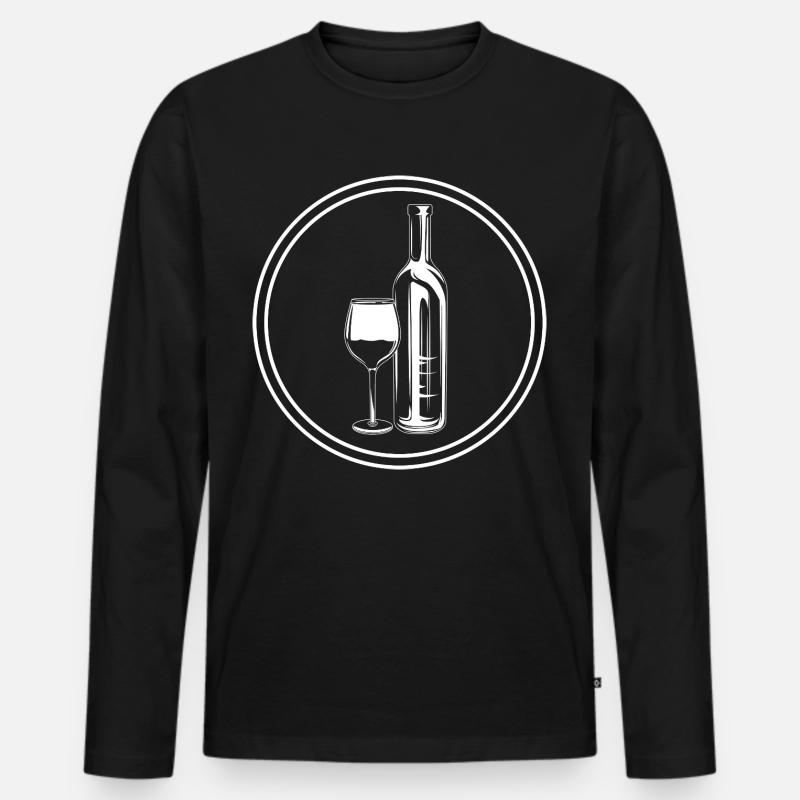 Wein Icon - Männer Premium Bio Langarmshirt - Schwarz