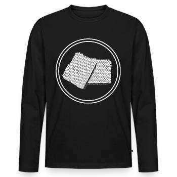 Beekeeper Honey Honeycomb - Men's Premium Organic Long Sleeve Shirt - black - Front - Nico (187cm)
