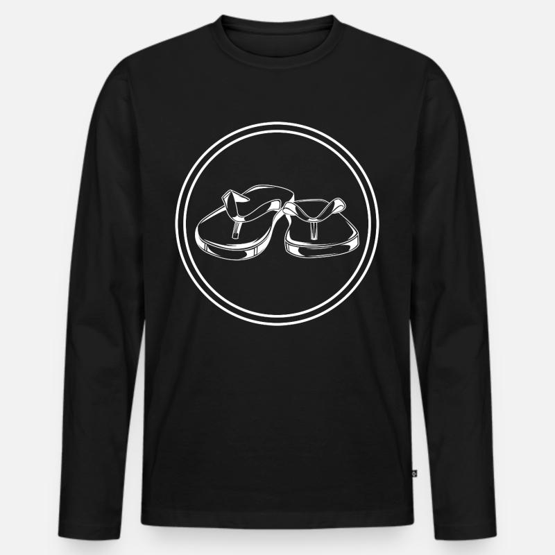 Badelatschen icon - Männer Premium Bio Langarmshirt - Schwarz
