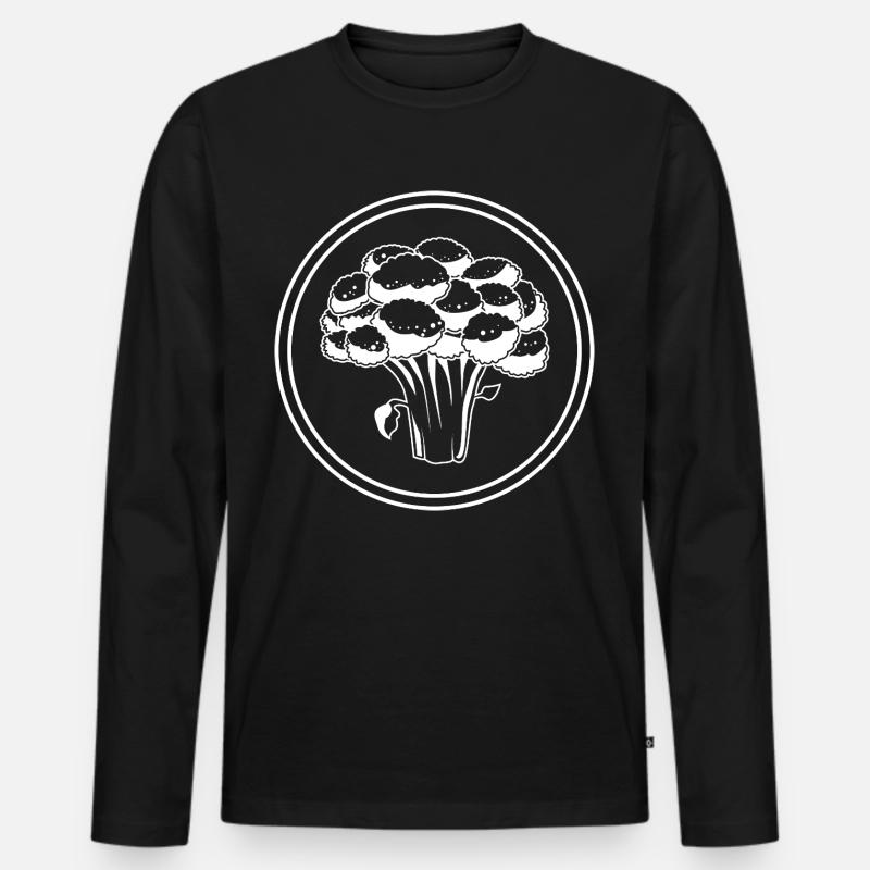 Brokkoli Gemüse - Männer Premium Bio Langarmshirt - Schwarz