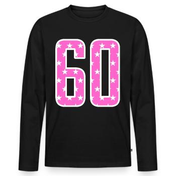 60 Jahre 60er Geschenkidee - Männer Premium Bio Langarmshirt - Schwarz - Vorne - Nico (187cm)