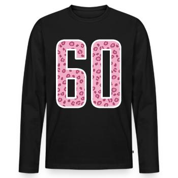 60 Jahre 60er Geschenkidee - Männer Premium Bio Langarmshirt - Schwarz - Vorne - Nico (187cm)