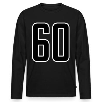 60 Jahre 60er Geschenkidee - Männer Premium Bio Langarmshirt - Schwarz - Vorne - Nico (187cm)