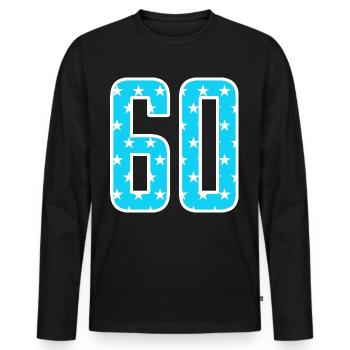 60 Jahre 60er Geschenkidee Geburtstag - Männer Premium Bio Langarmshirt - Schwarz - Vorne - Nico (187cm)