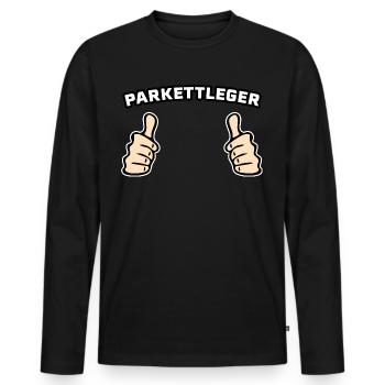 Parkettleger Bodenleger Geschenkidee - Männer Premium Bio Langarmshirt - Schwarz - Vorne - Nico (187cm)