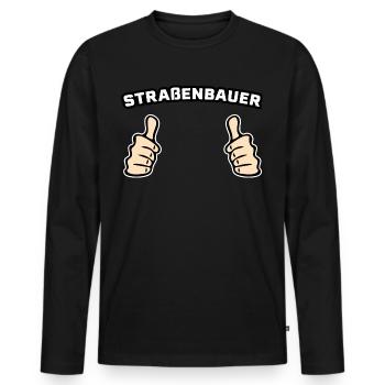 Straßenbauer Beruf Geschenkidee - Männer Premium Bio Langarmshirt - Schwarz - Vorne - Nico (187cm)
