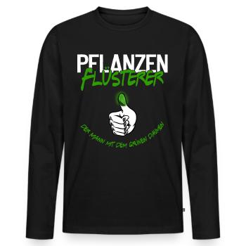 Pflanzen Flüsterer - Männer Premium Bio Langarmshirt - Schwarz - Vorne - Nico (187cm)
