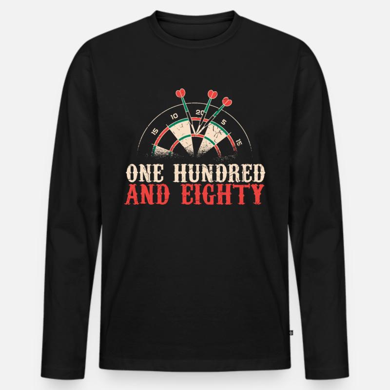Darts Einhundertundachtzig Dart Score - Männer Premium Bio Langarmshirt - Schwarz
