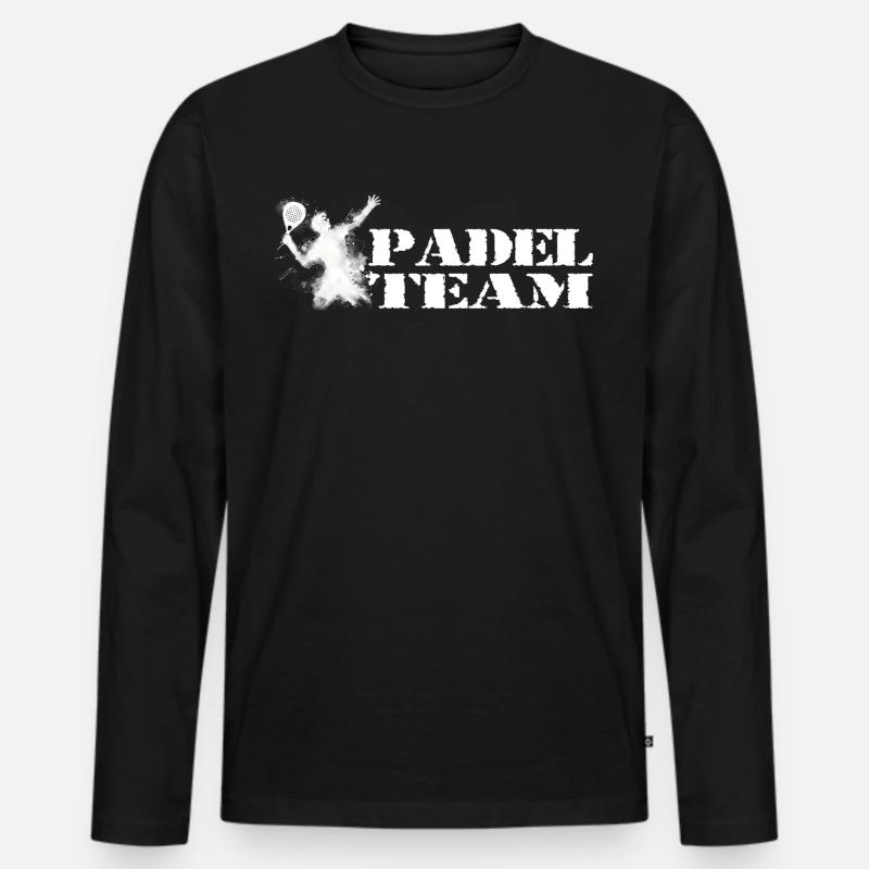 Padel-Mannschaft - Männer Premium Bio Langarmshirt - Schwarz