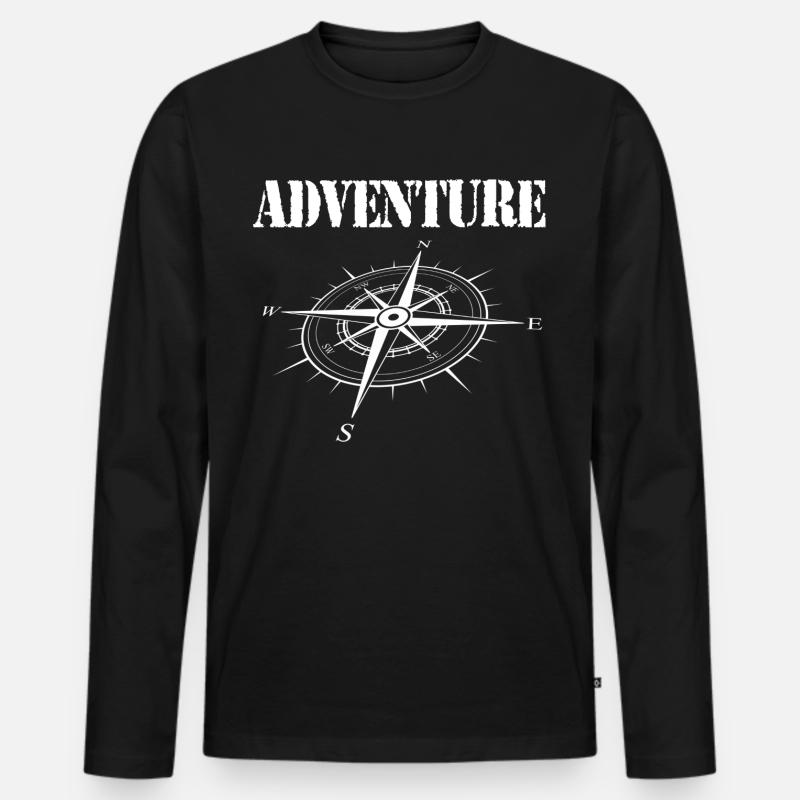 Adventure - Männer Premium Bio Langarmshirt - Schwarz