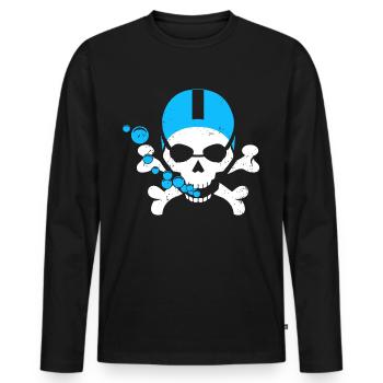 Swimming Skull - Men's Premium Organic Long Sleeve Shirt - black - Front - Nico (187cm)