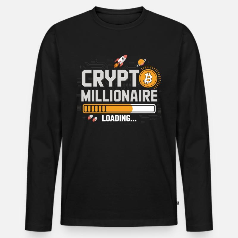 Crypto Loading – Werde Millionär - Männer Premium Bio Langarmshirt - Schwarz