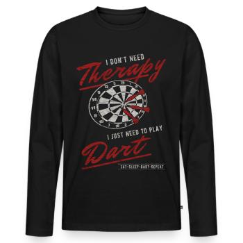 Darts Darts Funny Darts Dartboard Gift - Men's Premium Organic Long Sleeve Shirt - black - Front - Nico (187cm)