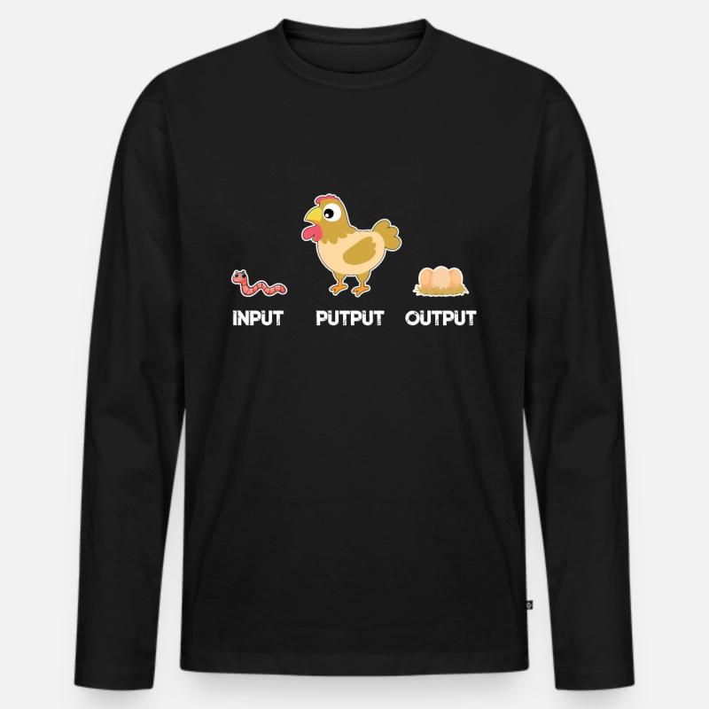 Input Putput Output - Männer Premium Bio Langarmshirt - Schwarz