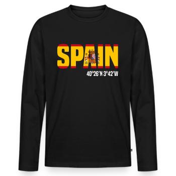 Spain - Men's Premium Organic Long Sleeve Shirt - black - Front - Nico (187cm)