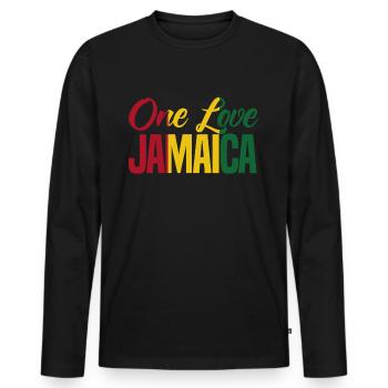a dear jamaica - Men's Premium Organic Long Sleeve Shirt - black - Front - Nico (187cm)