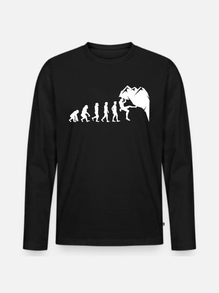 Klettern Boulder Wall Climber Evolution - Männer Premium Bio Langarmshirt - Schwarz