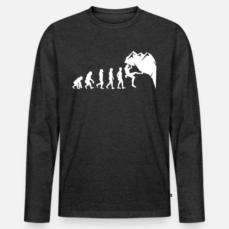 Rock Climbing Bouldering Wall Climber Evolution Men's Premium Organic Long Sleeve Shirt
