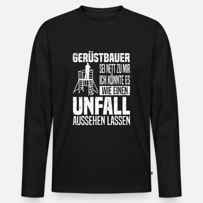 Gerüstbauer Gerüstbaumonteur Gerüstbau Beruf - Männer Premium Bio Langarmshirt - Schwarz