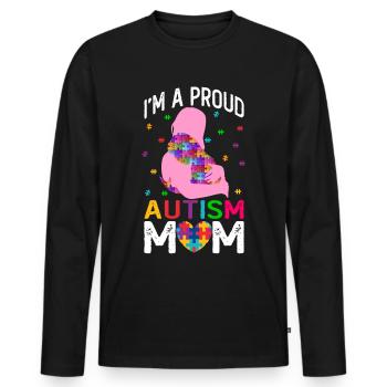 Stolze Autismus Mama - Autismus Awareness - Männer Premium Bio Langarmshirt - Schwarz - Vorne - Nico (187cm)