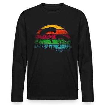 Parachute Skydive Skydiver Cadeau - T-shirt manches longues Premium bio Homme - noir - Devant - Nico (187cm)