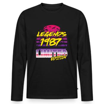 Legends 1987 Limited edition - Männer Premium Bio Langarmshirt - Schwarz - Vorne - Nico (187cm)