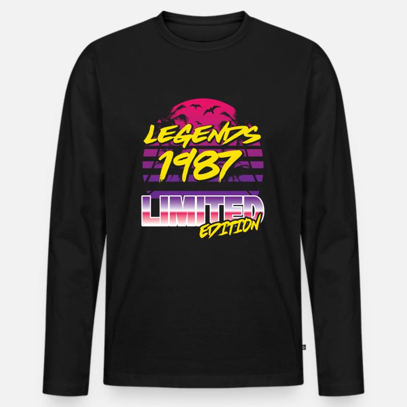 Legends 1987 Limited edition - Männer Premium Bio Langarmshirt - Schwarz