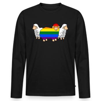 famille de moutons arc-en-ciel LGBT Gay Pride Lgbtq - T-shirt manches longues Premium bio Homme - noir - Devant - Nico (187cm)