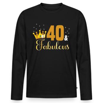 40 and Fabulous - 1982 Queen 40th birthday - Men's Premium Organic Long Sleeve Shirt - black - Front - Nico (187cm)