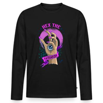 Hex The Patriarchy Feminist pentagramm Hexe - Männer Premium Bio Langarmshirt - Schwarz - Vorne - Nico (187cm)