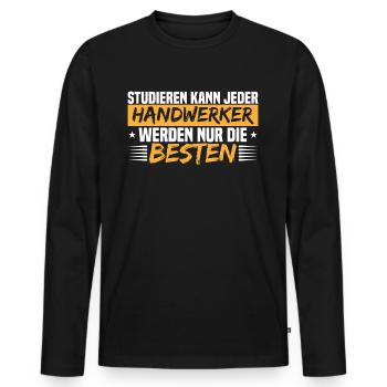 Handwerker Schrauber mechaniker autoschrauber - Männer Premium Bio Langarmshirt - Schwarz - Vorne - Nico (187cm)