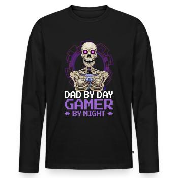 gamer gaming gaming video games gift - Men's Premium Organic Long Sleeve Shirt - black - Front - Nico (187cm)