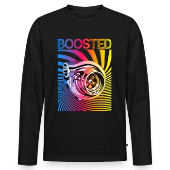 Turbocharger Boosted Auto Tuning Car Mechanic - Men's Premium Organic Long Sleeve Shirt - black - Front - Nico (187cm)