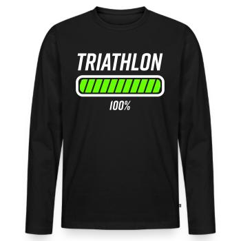 Triathlete Triathlon Loading Athlete Competition - Men's Premium Organic Long Sleeve Shirt - black - Front - Nico (187cm)