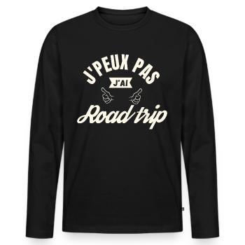 J peux pas j ai Road trip - T-shirt manches longues Premium bio Homme - noir - Devant - Nico (187cm)
